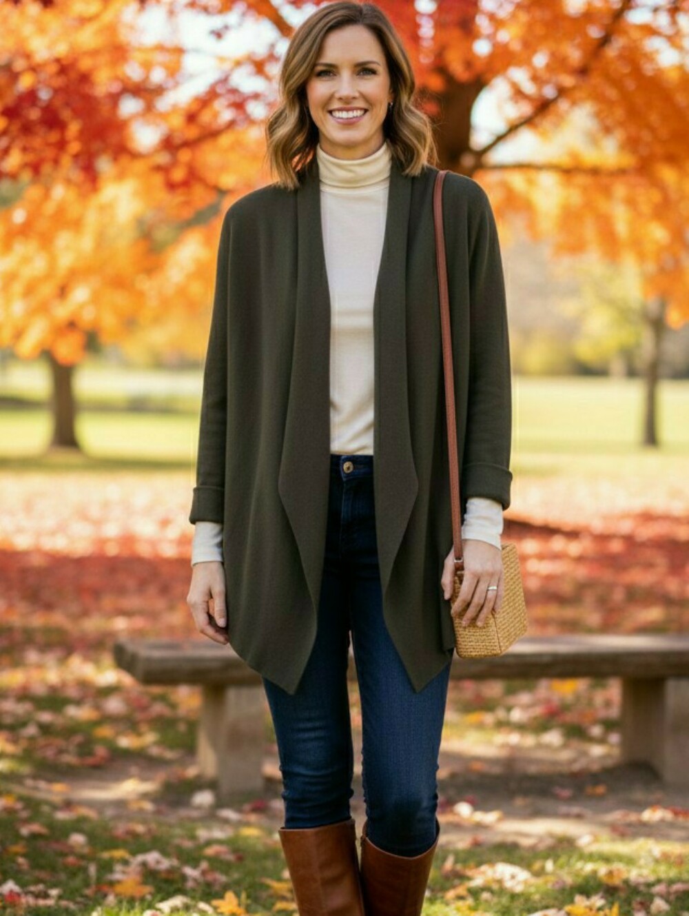 Eileen Fisher Angled Open Front Silk and Organic Cotton Cardigan